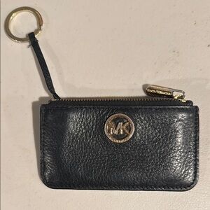 Michael Kors Black Leather Keychain Pouch